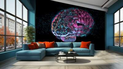 Big data brain informational binary particles understanding complex information machine learning Wall mural