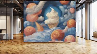 ice cream clouds Wall mural