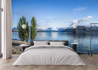 Lake in New Zealand, New Zealand Landscape, Popular Travel Destination Wall mural