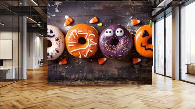  Halloween themed donuts, food photography Wall mural