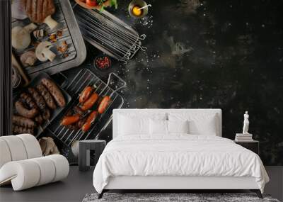 BBQ summer cookout with space for text Wall mural