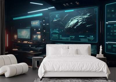 future space tech UI  Wall mural