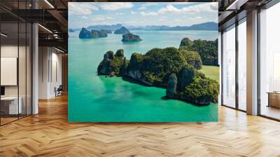 Beautiful view of nature with a calm, blue sea and islands Wall mural