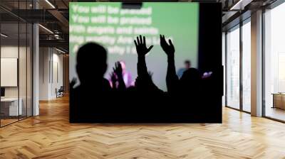 christians worshipping at church Wall mural