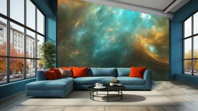 panoramic space scene with stars and nebula Wall mural