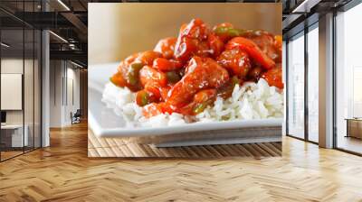 sweet and sour pork on rice Wall mural