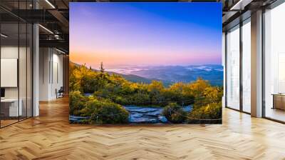 Sunrise in the mountains on the Blue Ridge Parkway Wall mural