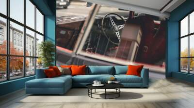 Vintage sports car interior Wall mural