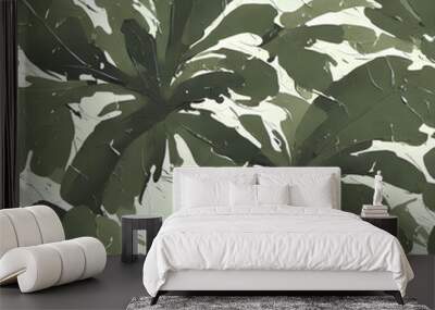 Tropical pattern with leaves Wall mural