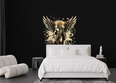 zeus with wings vector illustration splash background Wall mural