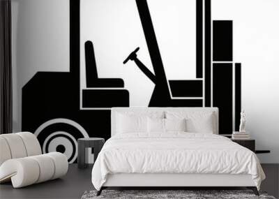 Forklift Black silhouette Wall mural