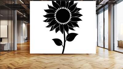 Sunflower Black silhouette Wall mural