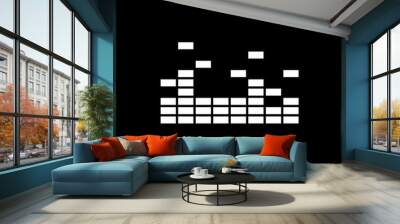 Sound radio wave icon vector wifi sound signal connection for graphic design, icon isolated on black Wall mural