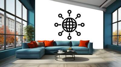 World globe line icon Wall mural