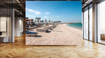 ABU DHABI, UAE - DECEMBER 8, 2016: Yas Island beach on a sunny day Wall mural