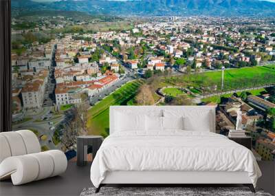 Aerial view of Lucca medieval town, Tuscany - Italy Wall mural