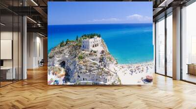 Aerial view of Tropea coastline, Calabria Wall mural