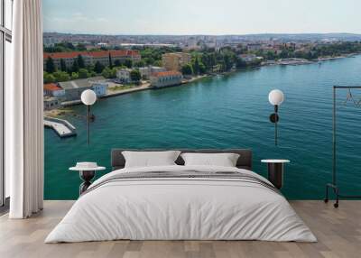 Aerial view of Zadar cityscape along the sea, Croatia Wall mural