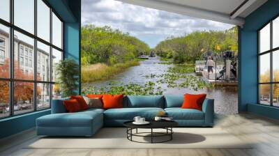 airboats tours in everglades national park, florida Wall mural