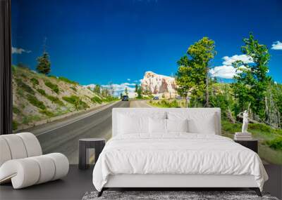 Amazing landscape of Bryce Canyon National Park in summer season, Utah Wall mural