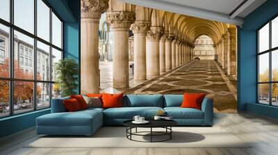 ancient columns in venice. arches in piazza san marco, venezia Wall mural