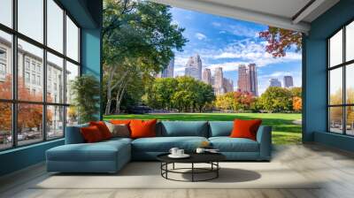 Beautiful foliage colors of New York Central Park Wall mural