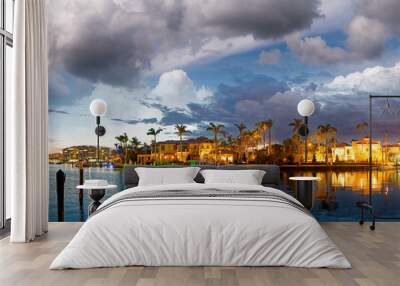 Boca Raton and City Lake on a beautiful sunset, panoramic view Wall mural