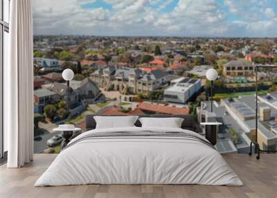 Brighton Beach skyline near Melbourne, Australia aerial view Wall mural