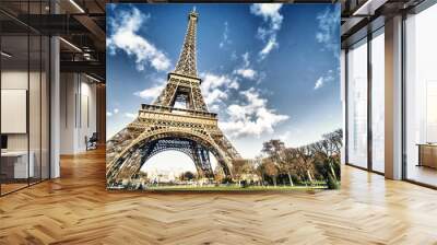 colors of eiffel tower in paris Wall mural