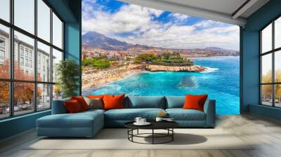 El Duque Beach aerial view in Tenerife, Spain Wall mural