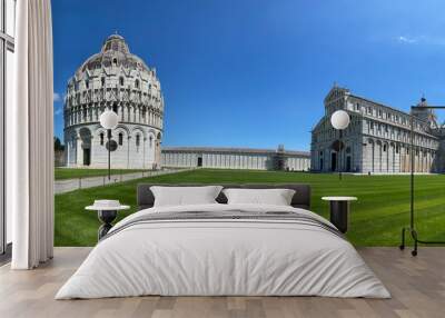 Field of Miracles, Pisa. Panoramic view without tourists on a sunny day Wall mural