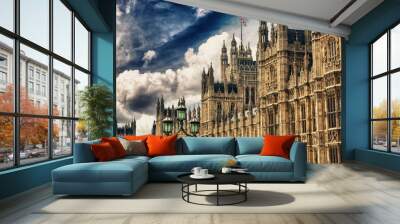 houses of parliament, westminster palace, london gothic architec Wall mural