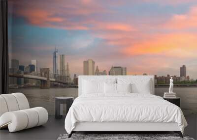 new york city - stunning panoramic view of brooklyn and manhatta Wall mural