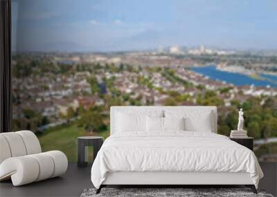 Newport aerial panoramic view, California Wall mural