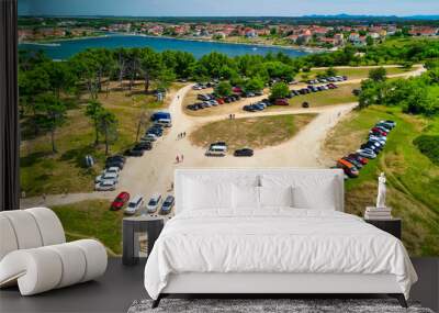 Queens Beach aerial view in Zadar, Croatia Wall mural