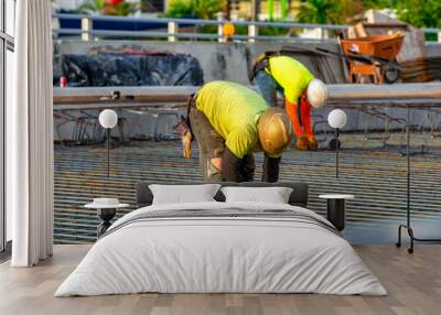 Road workers along Fort Lauderdale streets, Florida Wall mural