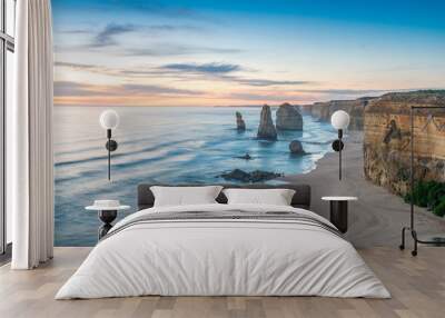 Stunning sunset view of Twelve Apostles, Great Ocean Road - Vict Wall mural