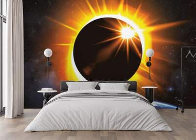 Total Solar Eclypse in the Sky. Science and Space concept Wall mural