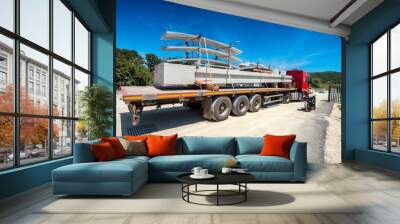 truck transporting construction materials Wall mural