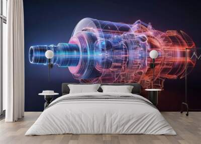 A Transparent power turbo Engine Wall mural