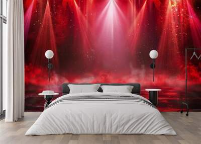 dynamic red gritty spotlight stage design, wwe style edged background,  Wall mural