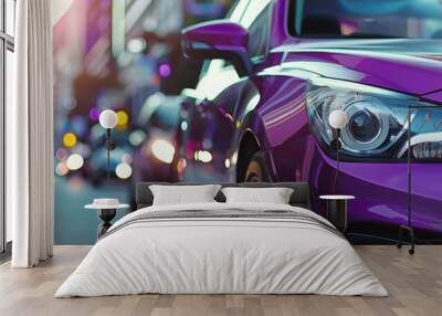 inscription exclusive on purple car windshield car dealers and manufacturers global automobile manufactures special offer for buyers from car dealership. Copy space image Wall mural