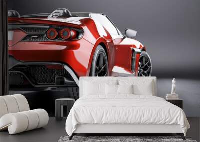 Rear view of modern fast sports car in studio light. Wall mural