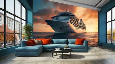 cruise ship at sunset Wall mural