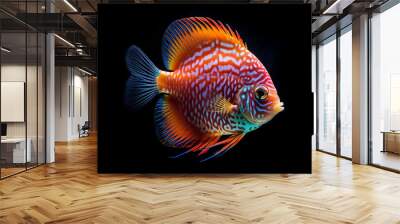 fish isolated on black Wall mural