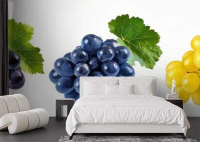 A bunch of grape fruit isolated over white background Wall mural