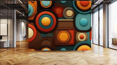 Abstract background with texture lines and shapes. Wall mural