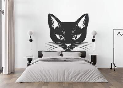 Black cat. Halloween decoration element. Wall mural