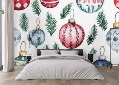 Christmas New Year decoration ornament. Wall mural