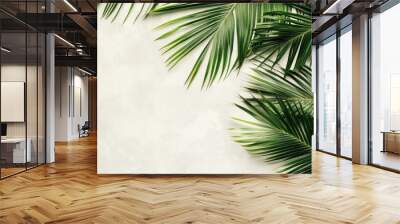 Coconut tree leaf abstract with copy space background Wall mural